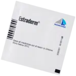 Individual Estraderm patch in packaging