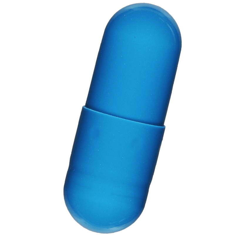 Single blue Orlistat capsule