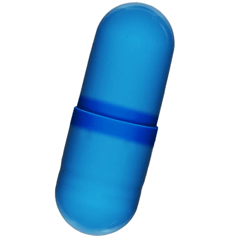 Single large blue Alli capsule