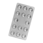 Silver blister pack containing 14 round tablets