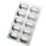 Silver blister pack containing 10 capsules
