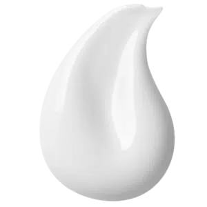 Teardrop shaped smear of white gel