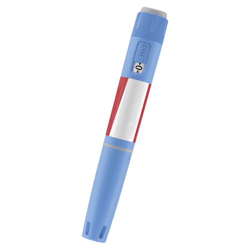 Light blue auto injector pen with dose reader