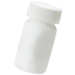 Plain white medicine bottle with twist cap