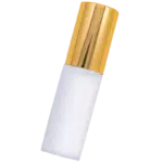 White handheld spray bottle with a gold cap