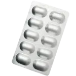 Silver blister pack with 10 capsules
