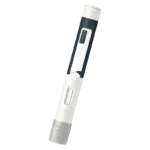 White, grey and black injection pen