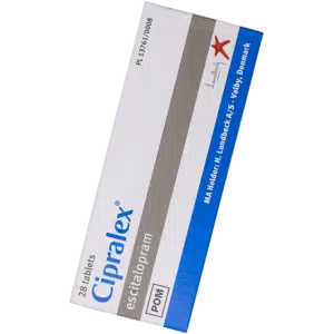 White grey and blue box of Cipralex tablets