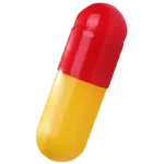 Half-red, half-yellow capsules containing lymecycline